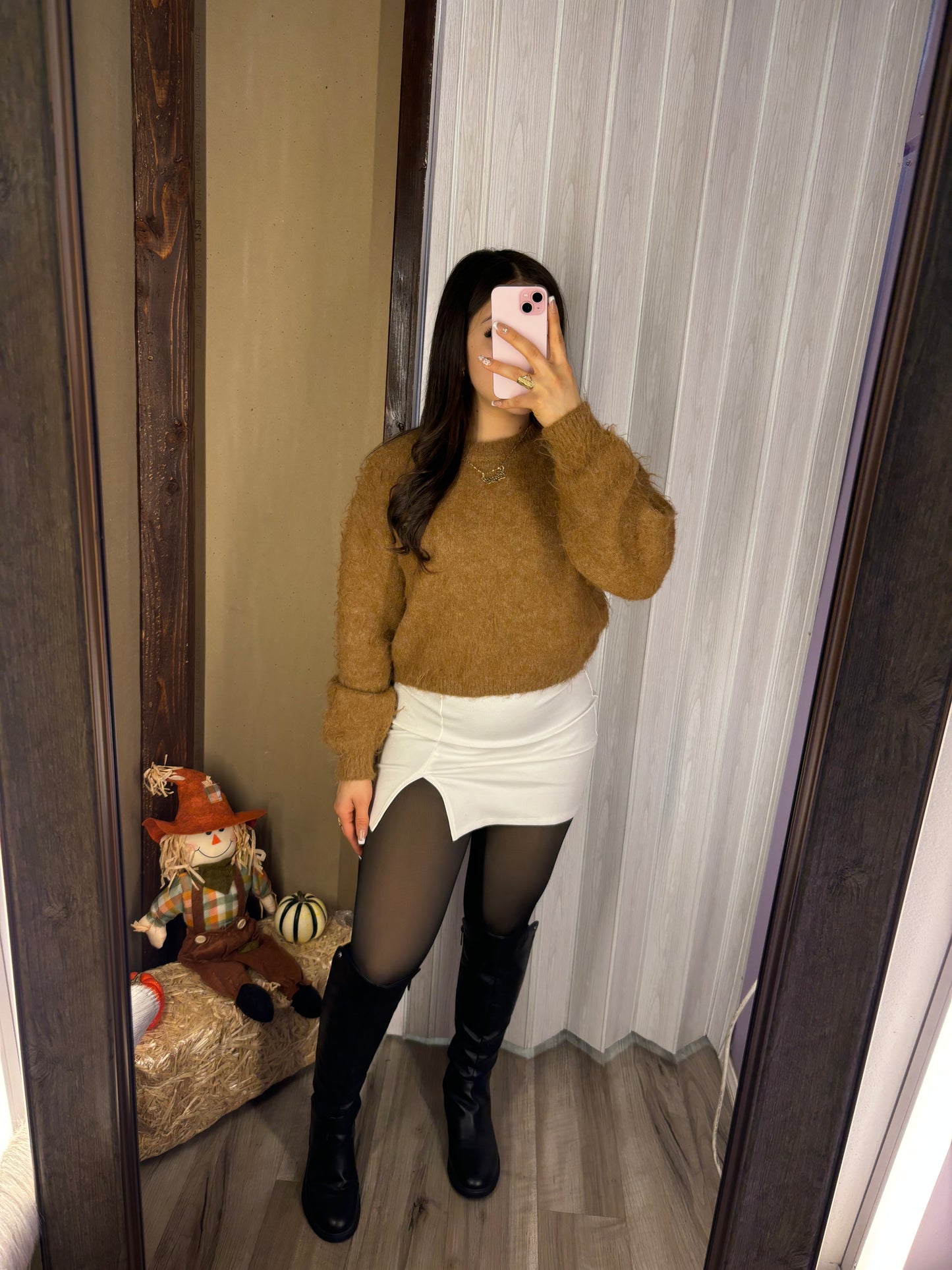 Natalia Slit Skirt (white)