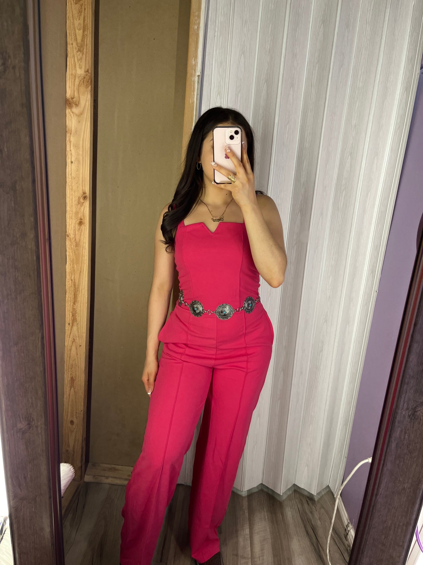 August Jumpsuit (Fuchsia)