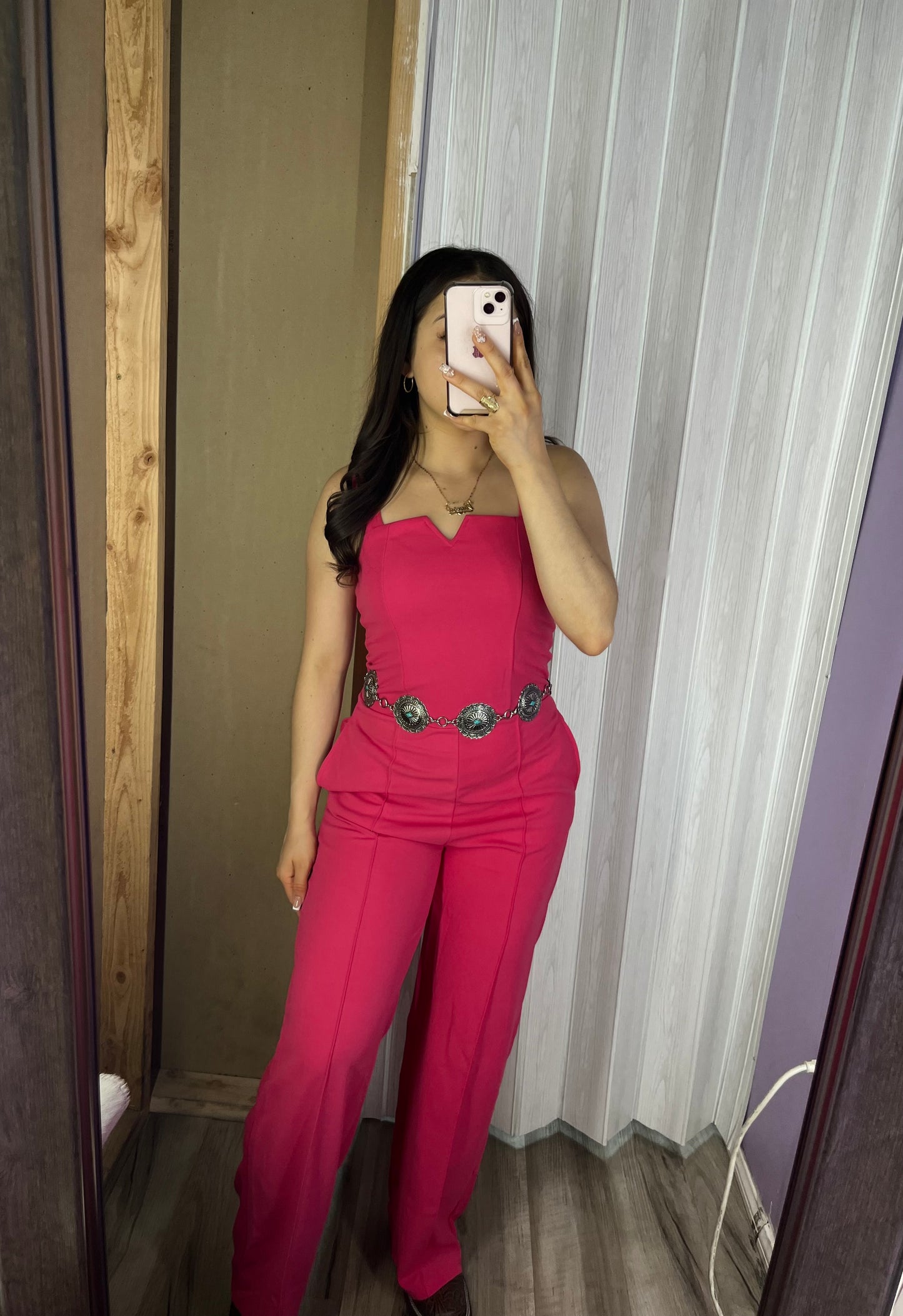 August Jumpsuit (Fuchsia)