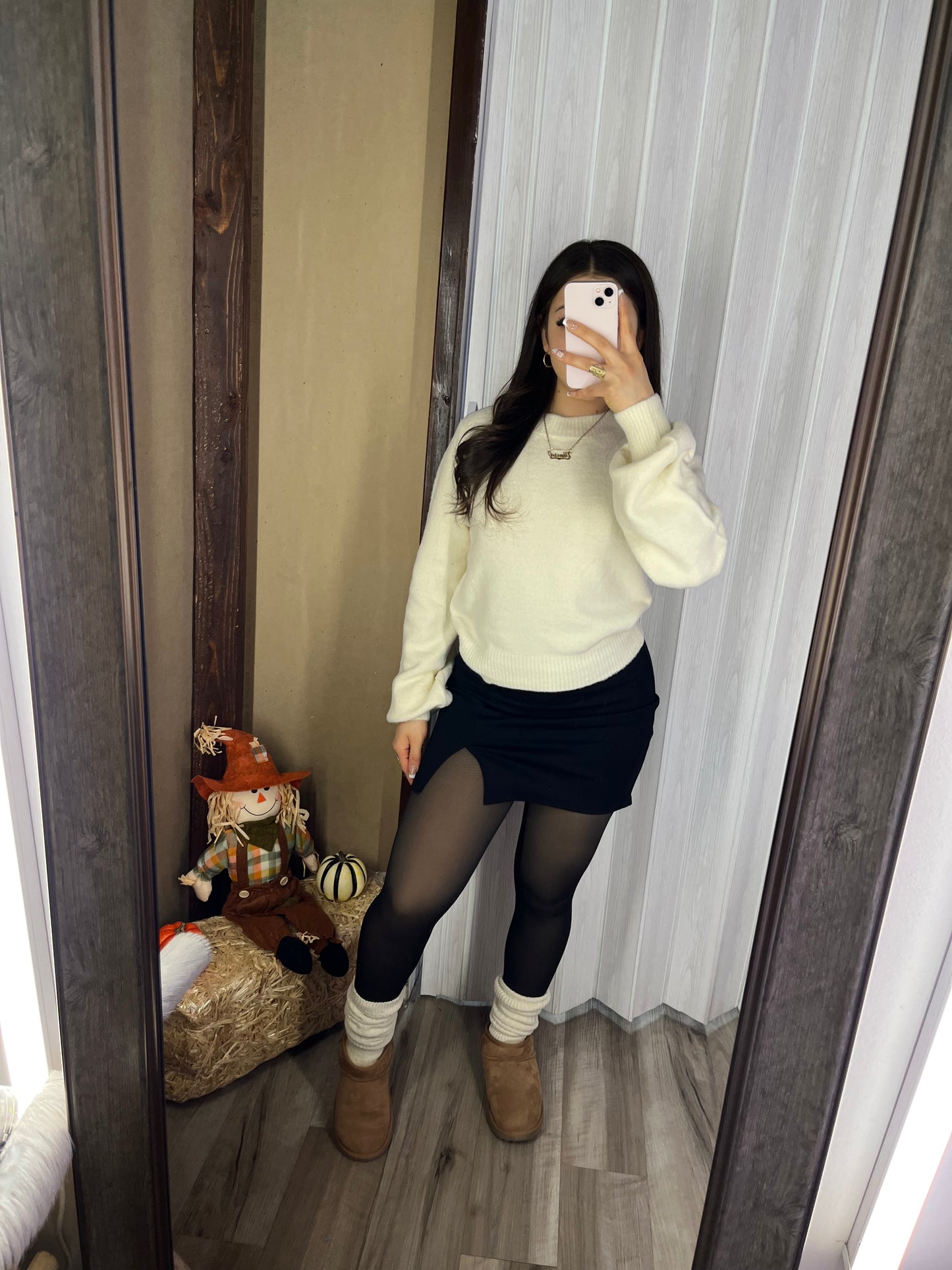 Natalia Slit Skirt (Black)