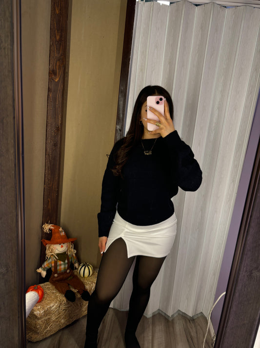 Natalia Slit Skirt (white)